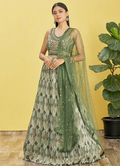 Classic Green Wedding Guest Party Wear Lehenga Choli