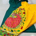 Green and Yellow Sequined Splendor Chikankari Kurti and Patiala Salwar Set