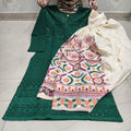 Green Beautiful Embroidered Phulkari Kantha Salwar & Chikankari Kurti Set