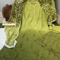 Green Chikankari Elegance in Rayon Emsemble