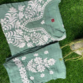 Green Color Summer New Arrival Designer Chikankari Kurti Pant Set