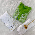 Green Georgette Mirror Gala Booti Chikankari Set with Beautiful Handwork Embroidery