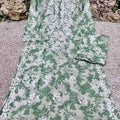 Green Premium Floral Print Mulmul Palazzo Set with Lucknow Chikankari