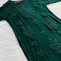 Green Royal Elegance 3D Viscose Premium Quality Chikankari Kurti
