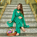 Green Most Demanded Lucknow Chikankari Dobby Cotton Palazzo 3-Piece Set (Plus Sizes)