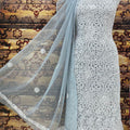 Grey Chiffon Georgette 3-Pc Suit with Intricate Handwork Embroidery All Over Kurta Latest Online