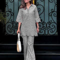 Grey Hakoba Chic Designer Ensemble