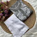Grey Royal Modal 3D Chikankari Ensemble