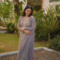 Grey Elegant Viscose Lucknow Chikankari Handwork Ensemble (New)