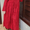 Red Elegant Viscose Chikankari Gown with Lycra Pant – Timeless Grace & Comfort (2 Pc Set)