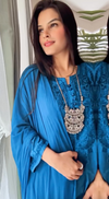Deep Blue Exclusive Dobby Cotton 3-Piece Salwar Suit Set