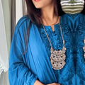 Deep Blue Exclusive Dobby Cotton 3-Piece Salwar Suit Set
