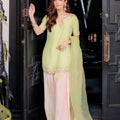 Light Green Aafreen Embroidered Chinnon Silk Salwar Suit