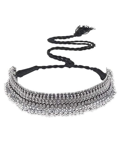 Vintage Oxidised Jewellery Set Necklace , Earrings , Rings , Nose Clip