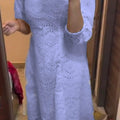 Lavendar Chikankari Pakistani Royal Hakuba Designer Ready to Wear One Piece Tunic Dress