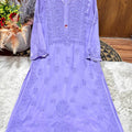 Lavendar Exquisite 3D Handwork Modal Lucknow Chikankari Kurta Set