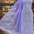 Lavender Purple Chiffon Georgette 3-Pc Suit with Intricate Handwork Embroidery All Over Kurta Latest Online