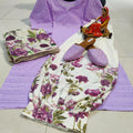 Lavender Purple Cotton Phulkari Suit: Afghani Salwar and Digital Print Dupatta