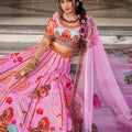 Royal Pink Floral Silk Lehenga Choli – Perfect for Weddings & Festive Celebrations
