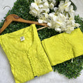 Lemon Green Radiant Brasso Elegance: Handwork Dyed Co-ord Set