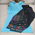 Light Blue Beautiful Embroidered Phulkari Kantha Salwar & Chikankari Kurti Set