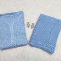 Light Blue Elegance Unveiled Modal Chikankari Ensemble