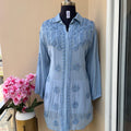 Light Blue Premium Viscose Chikankari and Mukesh Work Shirt Only Plus Sizes