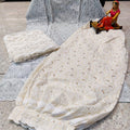Light Grey Chikankari Ensemble: Chikan Kurti, Lucknawi Afghani Salwar, and Sequined Duppata Set
