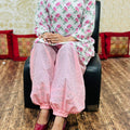 Light Pink Afghani Co -Ord Sets with Authentic Chikan Fabric & Digital Print