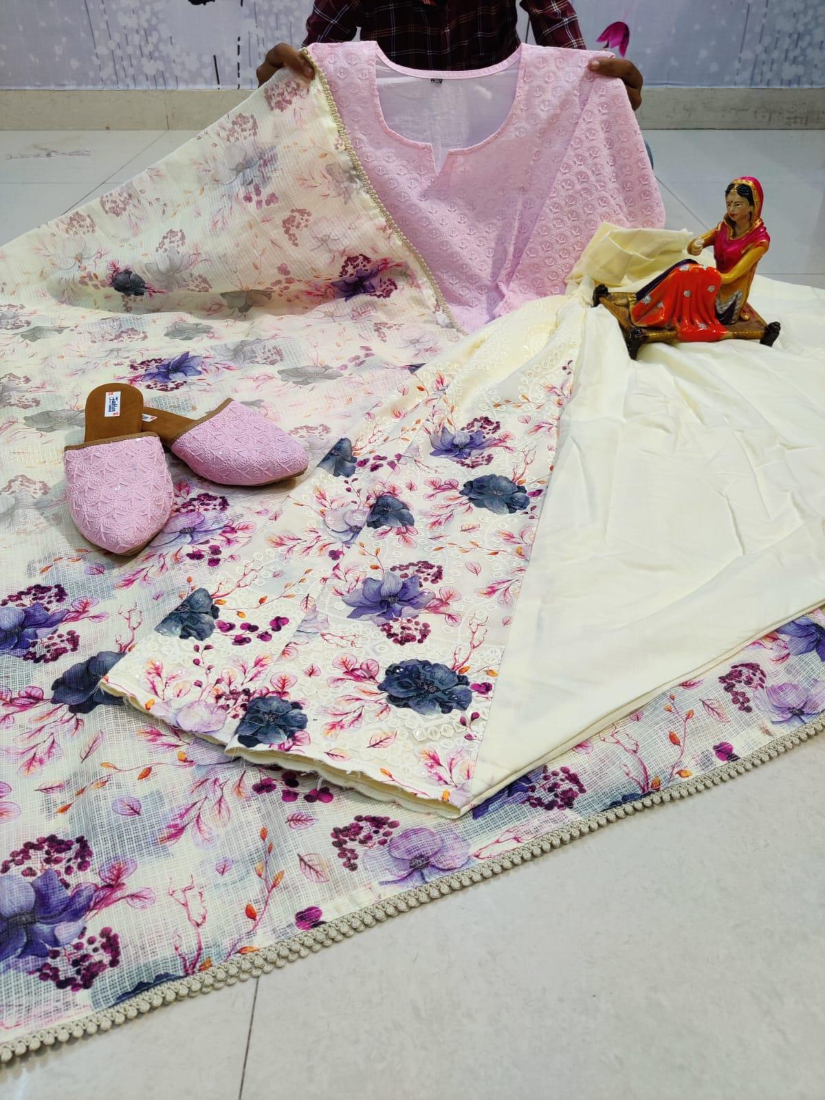 Light Pink Chikan Elegance Patiala Salwar Suit Set with Jutti - Inayakhan Shop 