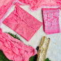 Light Pink Chikankari Handwork Cotton Dyeable Set , Dobby Bundi Dupatta from Lucknow