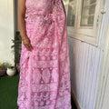 Light Pink Color Full Jaal Chikankari Saree by Inayakhan