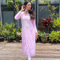 Light Pink Elegant Lucknowi Chikankari Cotton Kurti 3 pc Set