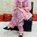 Light Pink Indo-Western Kantha Co-ord Set