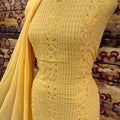 Light Yellow Chikankari Unstitch Suits - Royal Collection