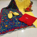 Light Yellow Cotton Phulkari Suit with Beautiful Chikan & Sequins Embroidery Work Shopping Online