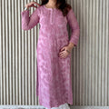 Light Pink Lucknowi Chikankari Rose Viscose Georgette Kurta Set