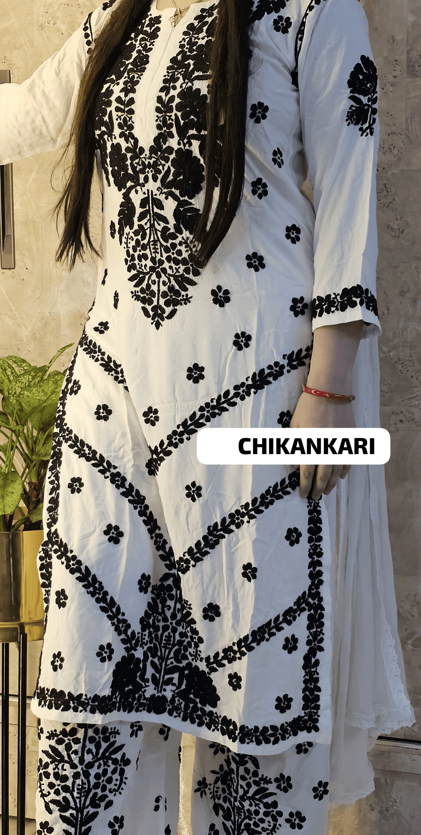 Limited Stock Monochrome Majesty Chikankari Coord Set - Inayakhan Shop 