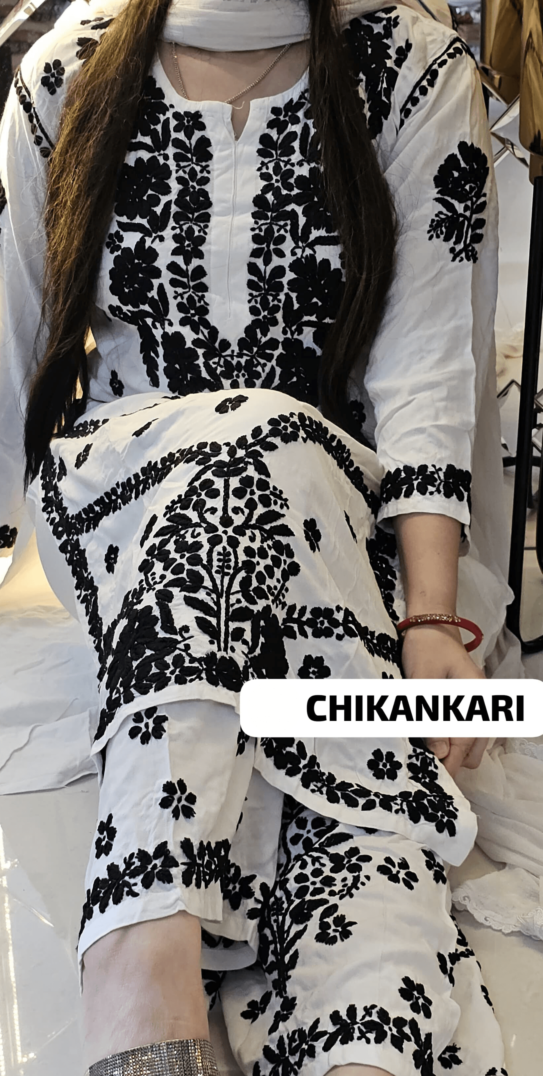 Limited Stock Monochrome Majesty Chikankari Coord Set - Inayakhan Shop 