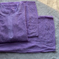 Purple Elegant Viscose Lucknow Chikankari Handwork Ensemble (New)