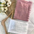 Dusty Pink Lucknow Chikankari Angrakha Kurta Set – Pure Cotton Elegance