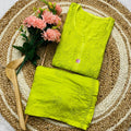 Lucknowi Chikankari Chanderi Kurti & Palazzo Set-Neon Color