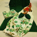 Majestic Dark Green Cotton Phulkari Suit: Afghani Salwar and Digital Print Dupatta