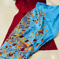 Maroon and Blue Sequined Splendor Chikankari Kurti and Patiala Salwar Set