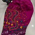 Maroon Beautiful Embroidered Phulkari Kantha Salwar