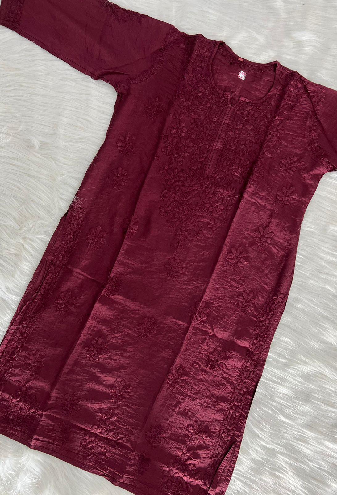 Maroon Celestial Charm Chikankari Set - Inayakhan Shop 