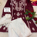Maroon Chic Chikankari Tulip Trio Combo