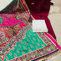 Maroon Color Chikankari Charm: Sequin Work Kurti with Plazo and Dupatta Set