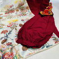 Maroon color Chikankari Elegance Ensemble Afghani Salwar and Dupatta
