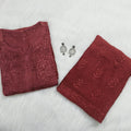 Maroon Elegance Unveiled Modal Chikankari Ensemble
